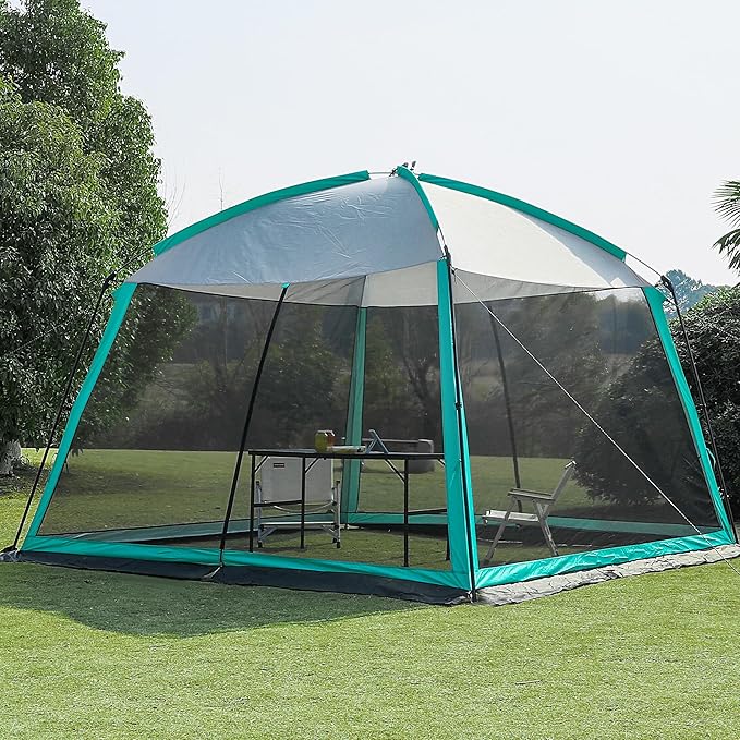 Screen House Room 11x11 Ft Mesh Net Tent Canopy Shelter Gazebo Easy Setup &amp Waterproof &amp Sunshade Suitable for Camping Trip Backyard Beach Picnic