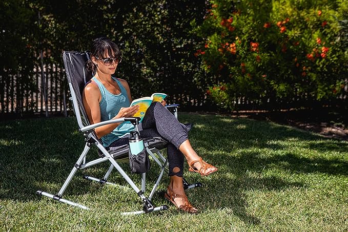 Picnic TIME NCAA Unisex-Adult NCAA Outdoor Rocking Camp Chair XL Heavy Duty Camping Chair for Adults