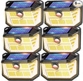 TECKNET 231 LED Motion Sensor Outdoor Lights 6 Pack 300° Solar Security Wall Lights 3 Lighting Modes IP65 Waterproof PIR Motion Sensor for Outside Fence Garden Yard Deck Garage - Warm White