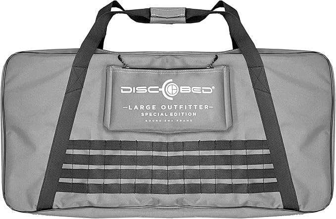 Disc-O-Bed Large Outdoor Convertible 2 Person Bench and Double Camping Cot Portable Bed Bunk System for Adults Grey