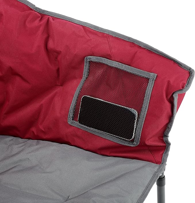 ARROWHEAD OUTDOOR Oversized Heavy-Duty Club Folding Camping Chair with Pocket Cup Holder Portable Padded Moon Round Saucer Supports 330lbs Carrying Bag