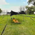 Red Suricata Premium Multi-Terrain Beach Tent &amp Beach Canopy in Backpack UPF50 Sun Beach Shade Pop Up Camping &amp Picnic Sunshade with 4 Poles 4 Pole Anchors &amp 4 Tent Screws Sun Shelter