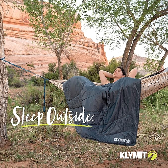 Klymit Horizon Travel Packable Camping Blanket and Comforter Blue/Black
