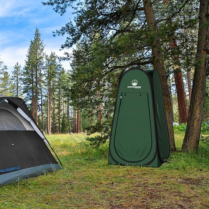 Wakeman Pop Up Changing Tent 3.3 x 3.3 x 6.2ft Camping Shower Tent for Portable Toilet Stall or Dressing Room with Carry Bag for Camping Beach or Tailgate Polyester