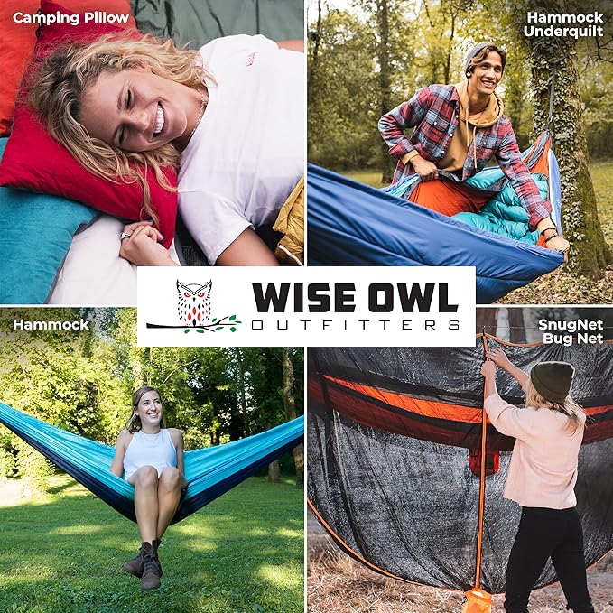 Wise Owl Outfitters Camping Pillow – Memory Foam Travel Pillow for Airplane Sleeping Hiking Backpacking &amp Outdoor Use - Small &amp Portable for Adults Car Camp &amp Tent