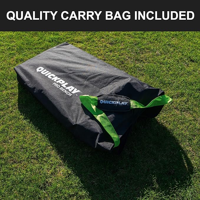 QUICKPLAY PRO Portable Folding Bench – Available in 4 6 and 9 Seats &amp 6-Seat Shelter | Heavy-Duty Fast Set-Up Seating for Sports Camping and Outdoor Activities
