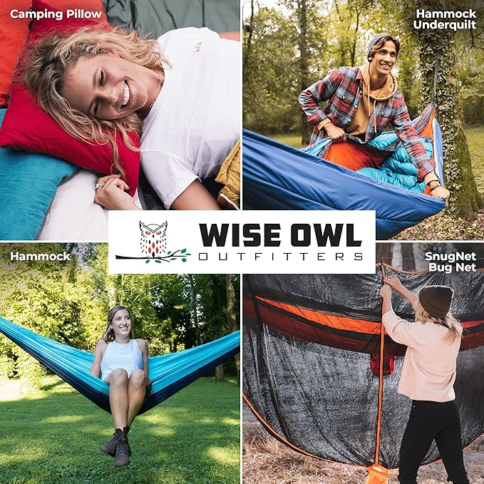Wise Owl Outfitters Outdoor Camping Blanket – Lightweight Packable Puffy Quilt for Backpacking Hiking &amp Travel – Warm Water Resistant Blanket for Cold Weather Camping