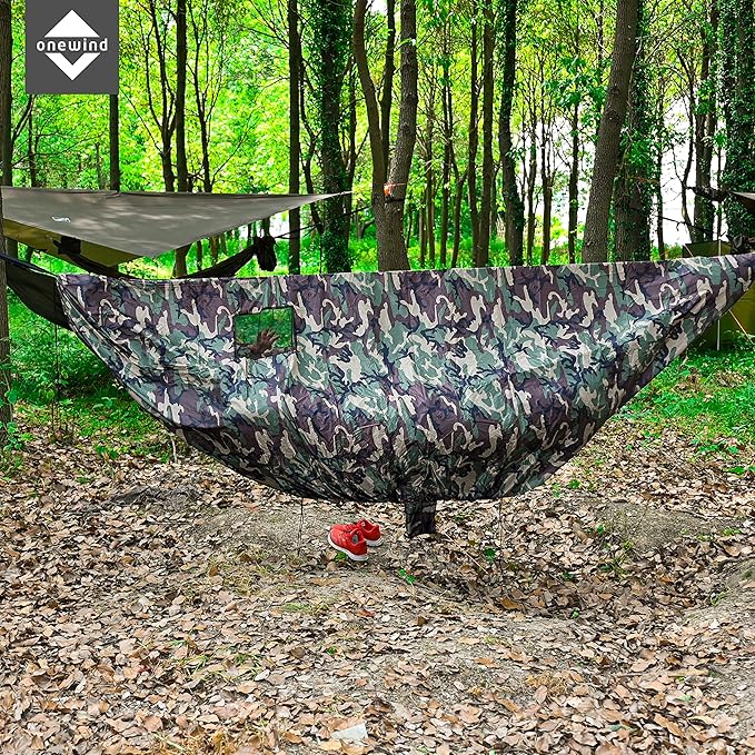 Onewind Premium Hammock Wind Sock Hammock end Wind Block Lightweight and Wind-Resistant Underquilt Protector for Winter and Cold Weather Protection Backpacking Camouflage