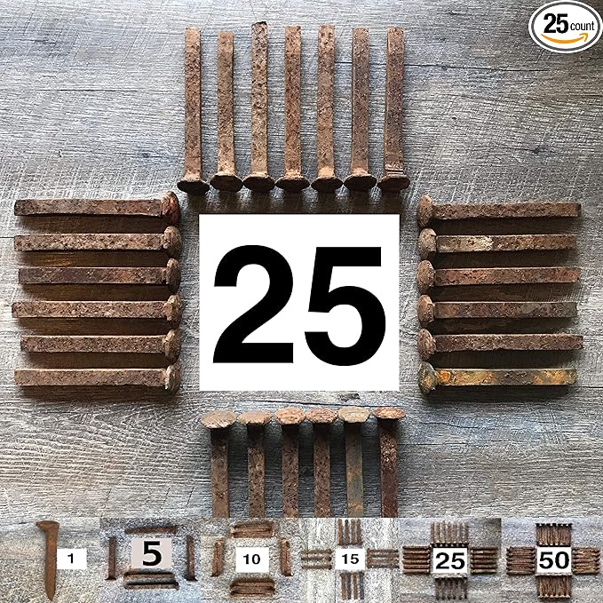 Genuine Vintage Carbon Steel Railroad Spikes - with Rusting Patina &amp Pitting