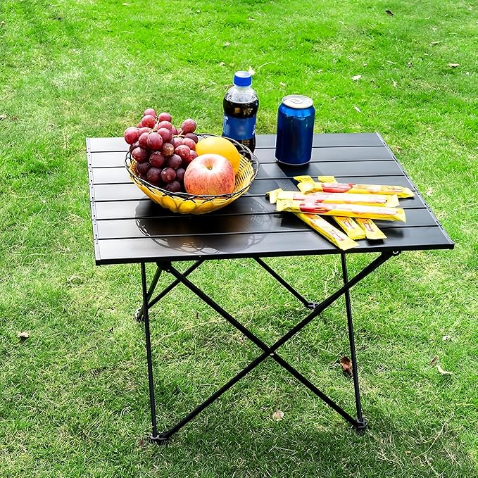 Folding Camping Table – Ultralight Aluminum Portable Table for Camping Hiking Backpacking Picnic Beach BBQ – Compact Lightweight Collapsible Travel Side Table for Outdoor RV (1)