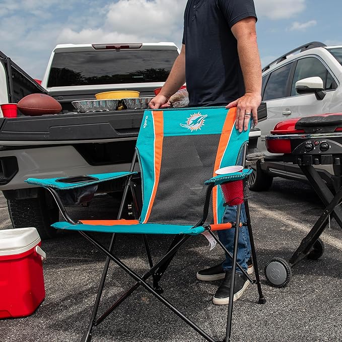 Kijaro Sports Fan Folding Chair 26 L x 35.5 W x 37 H Miami Dolphins