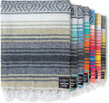 Benevolence LA Authentic Handwoven Mexican Blanket | Yoga Blankets Outdoor Picnic Beach Camping | Equestrian Saddle | Serape 50x70 inches - Sand Pack of 1
