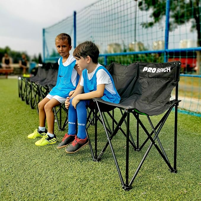 QUICKPLAY PRO Portable Folding Bench – Available in 4 6 and 9 Seats &amp 6-Seat Shelter | Heavy-Duty Fast Set-Up Seating for Sports Camping and Outdoor Activities