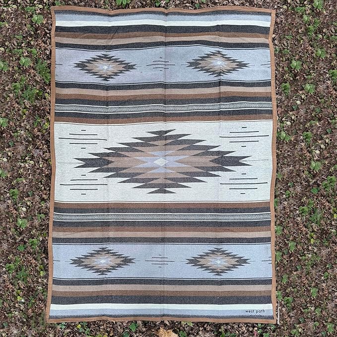 Waxed Canvas Camp Blanket - Waterproof Outdoor Picnic Mat | Water Repellent Military Blanket Ground Cloth Cover | Bushcraft Bedroll Camping Campfire Festival - 100 Cotton (Brown Diamond Regular)