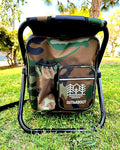Out&ampAbout 3-in-1 Backpack Stool Cooler Chair 400 LBS Max Load Portable Folding Fishing Cooler Stool - Camo