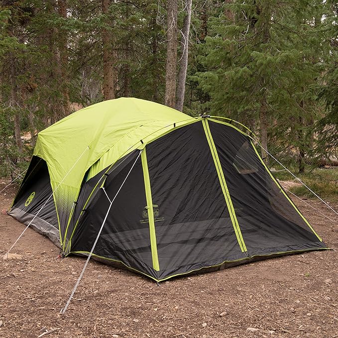Coleman Carlsbad Dark Room Tent with Screened Porch 4/6 Person Tent Blocks 90% of Sunlight to Keep Inside Cool Weatherproof Shelter with Easy Setup Made of PFAS-Free Materials