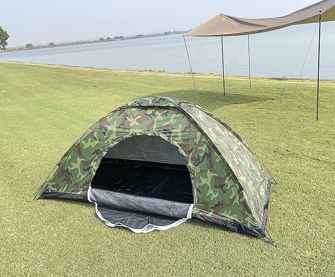 Sutekus Camping Tent Lightweight Backpacking Tent Camouflage Outdoor Equipment for Camping Hiking Biking Trip Upgraded Large Space