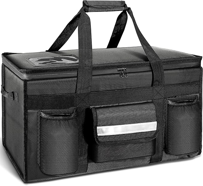 MyLifeUNIT Insulated Cooler Bag for Food &amp Pizza Delivery Bag Suitable for Car Bike Camping Picnic Beach Large Size