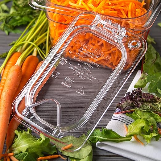Carlisle FoodService Products StorPlus EZ Access Lid Cover for 1/9 Size Food Pans Single Notched 6.88 x 4.31 6 Count Clear