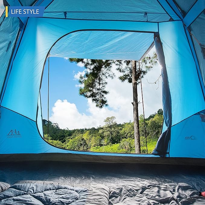 4 Person Dome Tent / 6 Person Dome Cabin Tent / 8 Person Cabin Tent with Full Coverage rainfly and Full Size Canopy