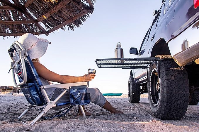 Tire Table Medium Steel Camping Table for Camp Travel Tailgating and Outdoor Work | Easily Holds 50 Pounds | Powder Coated Finish | No Tool or Hitch Required for Installation | 29 x 23 x 1.5