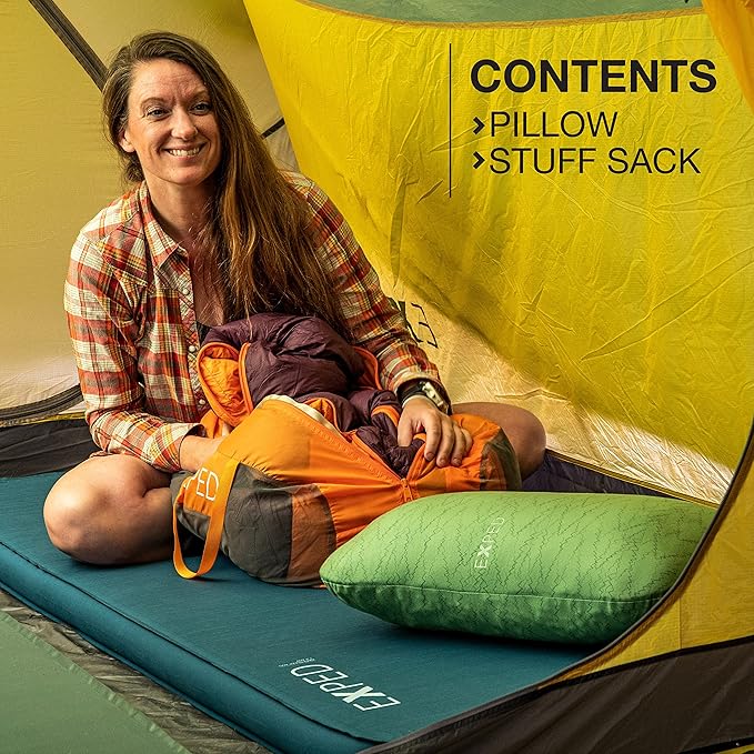 Exped Trailhead Pillow - Large Plush Memory Foam Travel &amp Camping Pillow Cypress