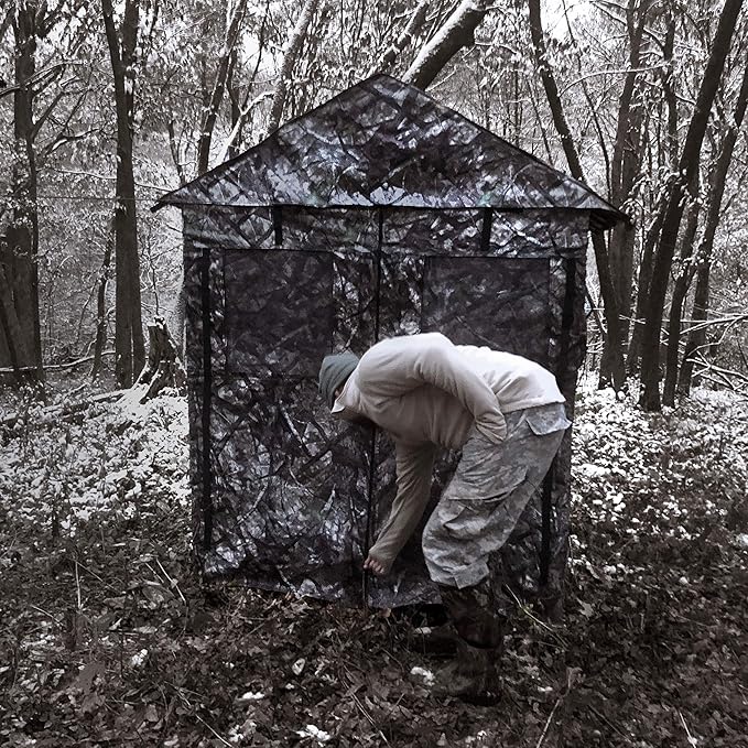 Hunting Blind for Deer Hunting – Heavy-Duty Steel Frame 8 Shoot-Through Windows Durable 300D Oxford Fabric Full Visibility Ground Blind for Bow and Gun Hunters