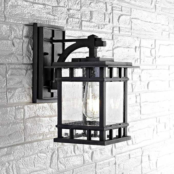 SAFAVIEH PLT4013A Lighting Grayter Black Wall (LED Bulb Included) Outdoor Lantern