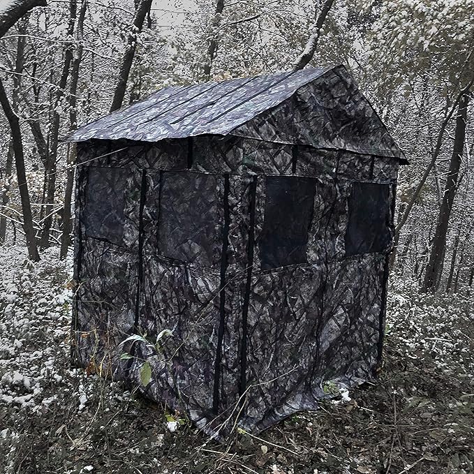 Hunting Blind for Deer Hunting – Heavy-Duty Steel Frame 8 Shoot-Through Windows Durable 300D Oxford Fabric Full Visibility Ground Blind for Bow and Gun Hunters