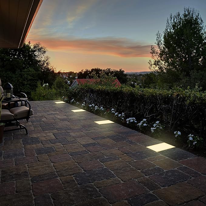 LUMENGY Paver Light 9x12 Inch (8.85x11.81) 2700K Warm White Glare-Free Brick Lighting for Driveways Walkways Pool Decks and Patios 12V Hardwired IP67 Waterproof Drive-Over Rated