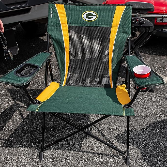 Kijaro Sports Fan Folding Chair 26 L x 35.5 W x 37 H Green Bay Packers