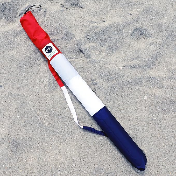erda Liberty Stripe Pro Beach Recycled Polyester Rip-Stop 20 ft Lightweight Windscreen Privacy Screen Wind Blocker Free Matching Shoulder Bag