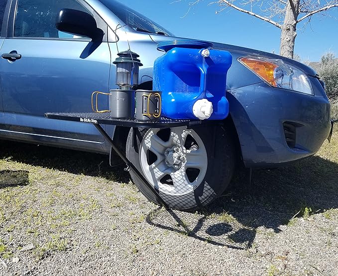 Tire Table Medium Steel Camping Table for Camp Travel Tailgating and Outdoor Work | Easily Holds 50 Pounds | Powder Coated Finish | No Tool or Hitch Required for Installation | 29 x 23 x 1.5