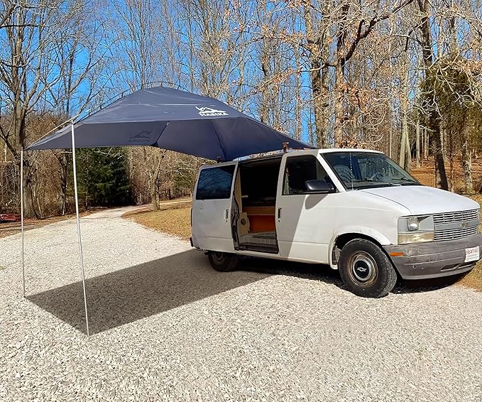 Versatility Camping Tent for Truck BedSUV RVing VanTrailer and Overlanding Portable Teardrop Awning Canopy Tear Resistant Tarp with 2 Sandbag