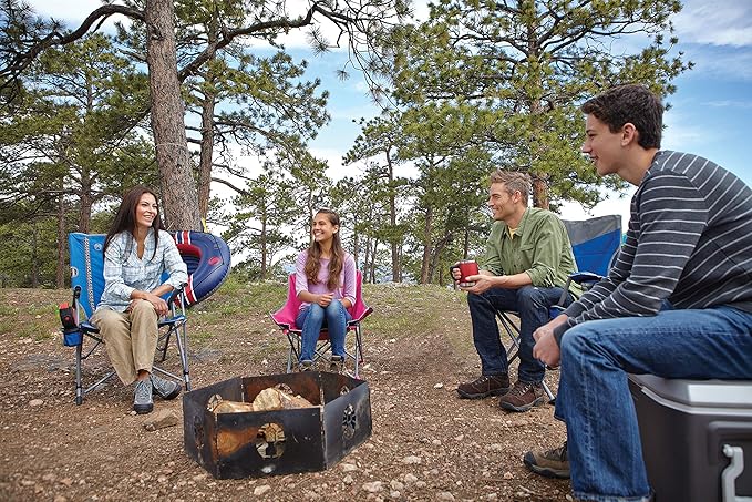 Coleman Big-N-Tall Camping Chair with Cup Holder &amp Side Pocket Water-Resistant XL Outdoor Seat Supports up to 600 lbs Great for Camping Tailgating Firepits Patio &amp More