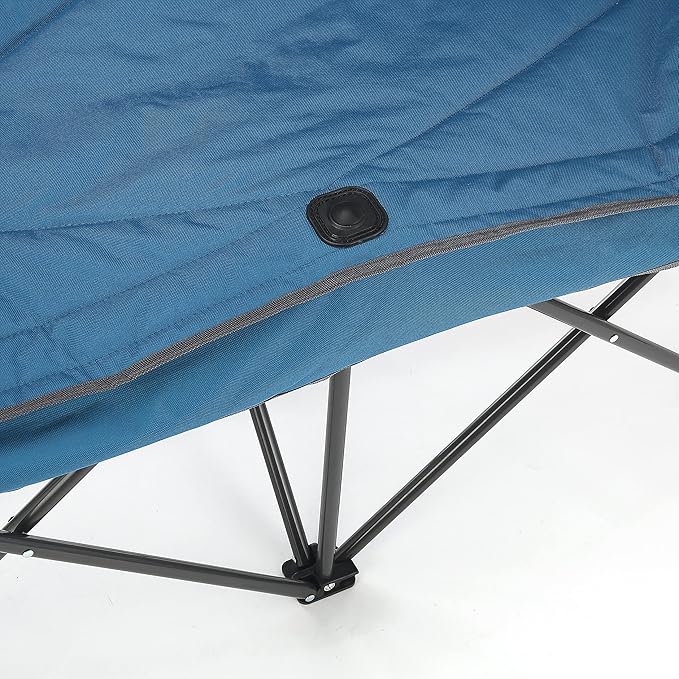 ARROWHEAD OUTDOOR Portable Folding Double Duo Camping Chair Loveseat w/ 2 Cup &amp Wine Glass Holder Heavy-Duty Carrying Bag Padded Seats &amp Armrests Supports up to 500lbs USA-Based Support