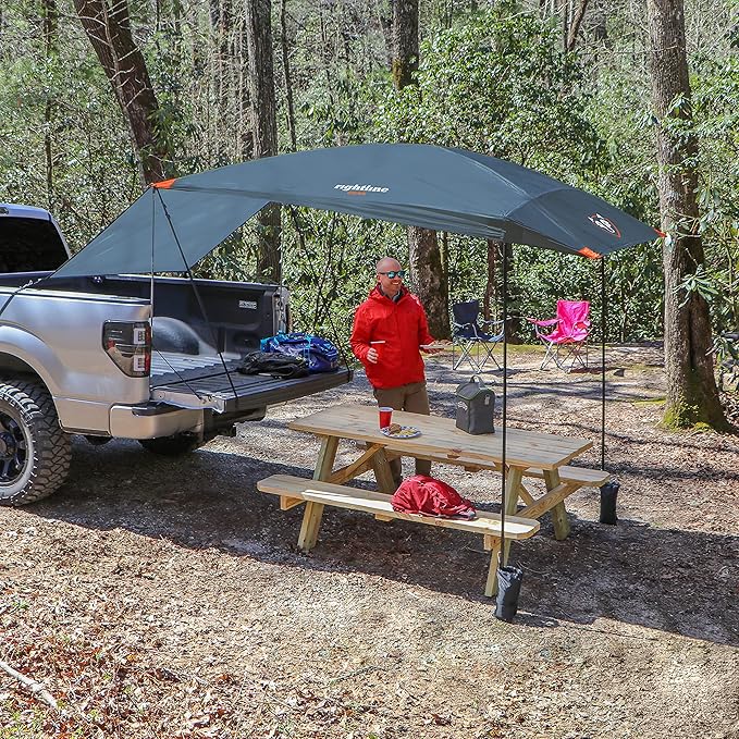 Rightline Gear Universal-Fit Truck Tailgate Portable Canopy Tent 9.5 by 6 by 8.5 FeetBlue