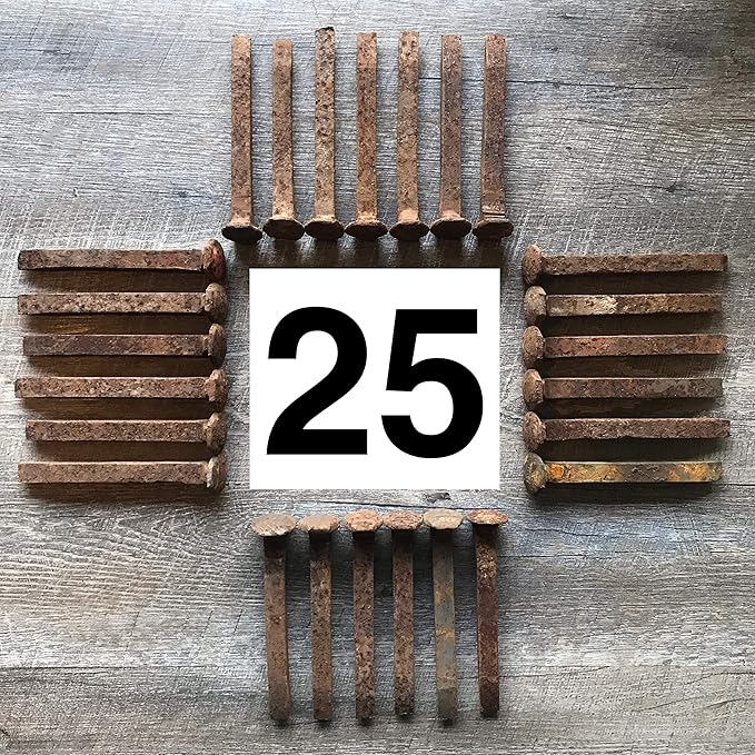 Genuine Vintage Carbon Steel Railroad Spikes - with Rusting Patina &amp Pitting