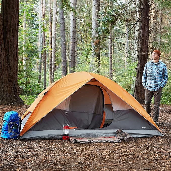 Amazon Basics Camping Tent 3-Season Dome Design with Rainfly