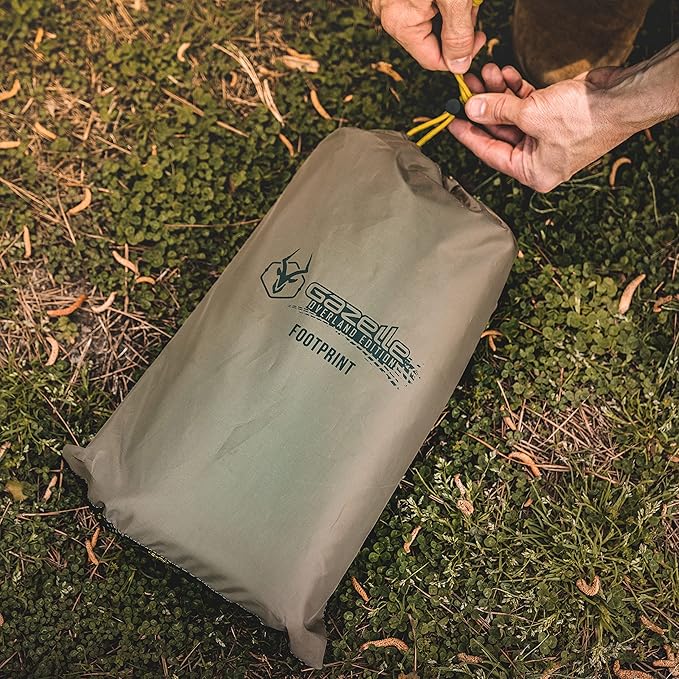 Gazelle Tents™ T4 Plus Hub Tent Overland Edition Easy 90 Second Set-Up Waterproof UV Resistant Footprint All-Terrain Stakes 4-8 Person Alpine Green/Oak Moss 78 x 94 x 165 GT451GR
