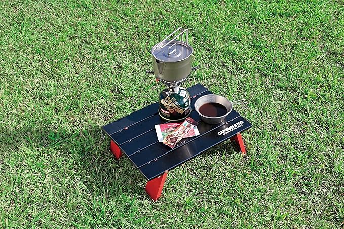 CAPTAIN STAG UC-520 Aluminum Roll Table for Camping Barbecues Compact Black