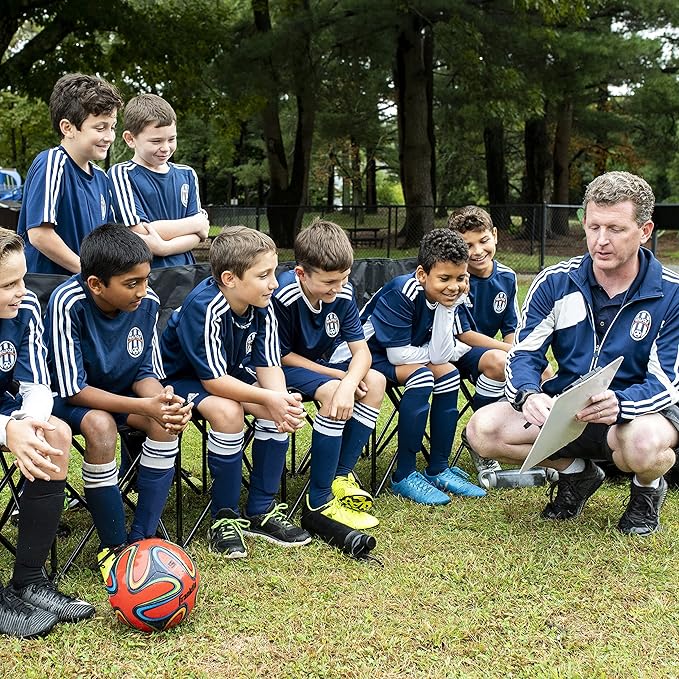 Franklin Sports Sideline Team Bench - Collapsible Sports Bench - Easy Assembly - Pop Up Black 6 Person