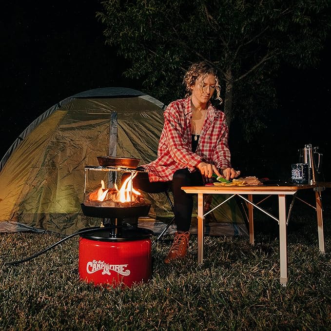 Camco Folding Table | Features Natural Bamboo Top &amp Folding Aluminum Legs for RV Storage and Organization | Adjustable Height 18” - 26” | Ideal for Tailgating Camping RVing the Beach &amp More