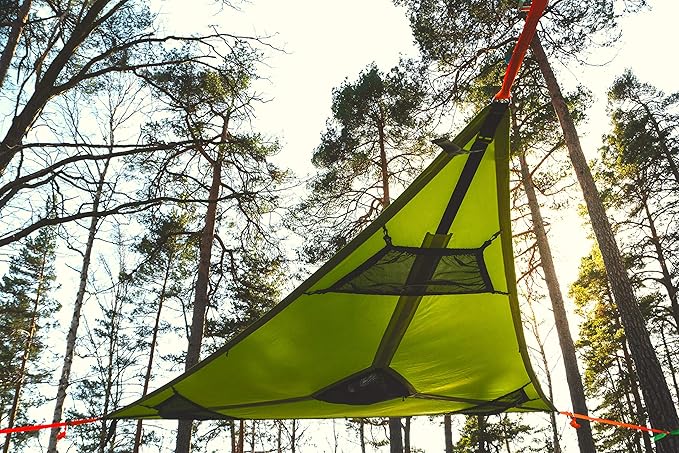 Tentsile Trillium 3-Person Tree Hammock - Patented 3 Point Design Heavy Duty Ratchets and Straps (Green Fabric)