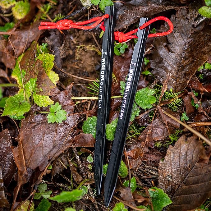 Wise Owl Outfitters Hammock Rain Fly – Waterproof Camping Tarp Cover with Tent Stakes &amp Carry Bag Ultralight Shelter for Backpacking &amp Outdoor Shade