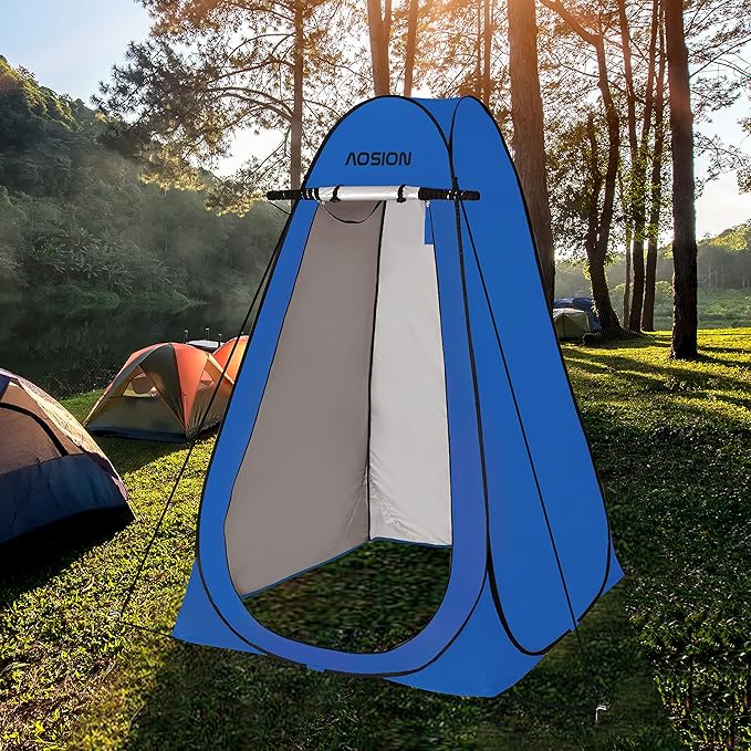 AOSION Privacy Shower TentPop Up Changing TentCamp Bathroom Changing Dressing RoomSun Sunshade Canopy Outdoor Rain Shelter for Camping Hiking Beach Picnic Fishing. (Blue)