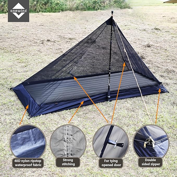 Onewind Lightweight Poncho Shelter Solitary Shelter Cape Silnylon Emergency Survival Shelter Ultralight Minimalist Shelter for Camping Hiking Backpacking Bug Out Bag