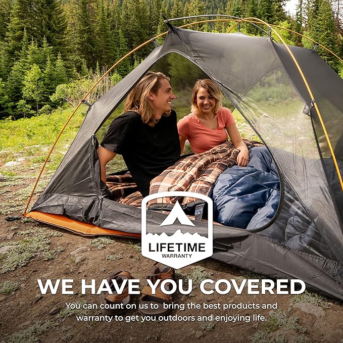 Teton Mammoth Queen Size Double Sleeping Bag- A Warm Bag The Whole Family can Enjoy – Great for Camping Hunting and Base Camp. Compression Sack Included