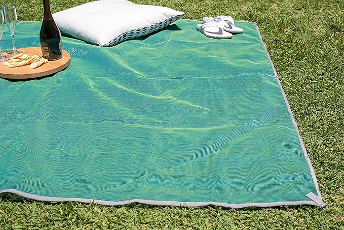 CGEAR Original Sand-Free Outdoor Rug Camping Mat - Water-Resistant &amp Anti-Fade Material - Military-Grade - Reversible Design - Area Rug for Beach RV &amp Picnics - Travel Bag