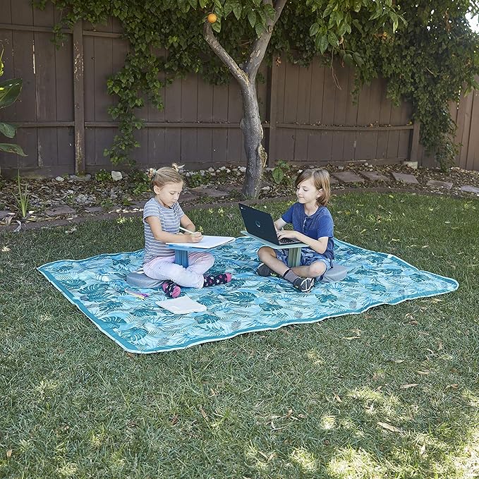 Lightspeed Outdoors XL Folding Outdoor Blanket Yucca Frond Camping Essentials Tropical 2-Pack